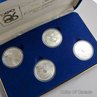 1986 Special Edition Fine Silver 4 Medal Set - Vancouver Expo 86 Coinsofcanada