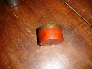 AN EARLY,  SOUTH EAST PENNSYLVANIA,  HAND TURNED,  PAINT DECORATED,  LIDDED,  RING BOX 3