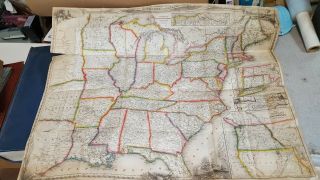 1848 Map Of The United States Including A Piece Of Texas & Also California & Or.