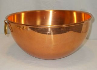 Vintage Mauviel 12.  375 " 12 3/8 " Large Copper Mixing Bowl Made In France