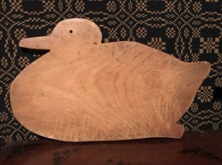 Antique Primitive Folk Art Carved Wood Duck Fowl Kitchen Cutting Board Aafa