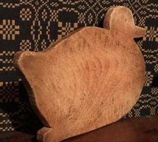 Antique Primitive Folk Art Carved Wood Duck Fowl Kitchen Cutting Board AAFA 2