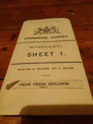 Antique Edwardian Ordnance Survey Map Of Shetland Islands Sheet 1 Scotland 1903
