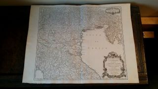 1750 Large Antique Copperplate Map Lombardy Venice Italy - Robert De Vaugondy