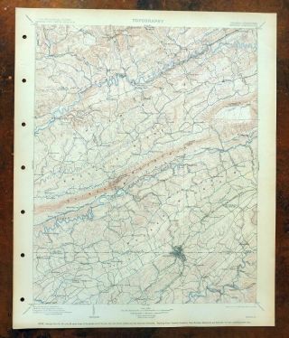 Bristol Virginia Tennessee Antique Usgs Topographic Map 1902 Kingsport Topo