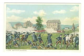 Battle Of Lexington American Revolutionary War Vintage Postcard Lo4