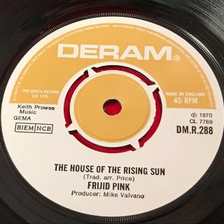 Frijid Pink The House Of The Rising Sun 1970 Uk Vinyl 7 " Single Condit