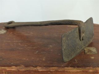 Rare Antique 18th C Dough Bowl Scraper Wrought Iron Long Handle Rat Tail 2