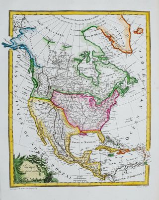 1812 LAPIE rare map NORTH AMERICA,  UNITED STATES,  CANADA,  USA,  MEXICO,  CARIBBEAN 2