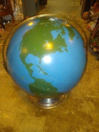 A.  J.  Nystrom Military Aviation Training Globe 21 Inch 1940s - 50s Large Metal.