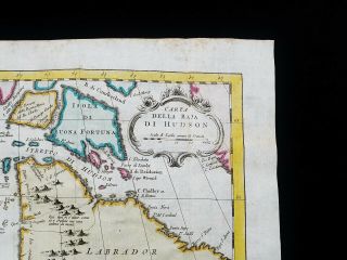 1747 BELLIN - rare map of NORTH AMERICA,  CANADA,  UNITED STATES,  USA,  HUDSON BAY 3