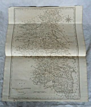 Large Georgian 1805 Copper Plate County Map Buckinghamshire John Cary