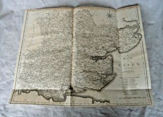 Large Georgian 1805 Copper Plate County Map Essex By John Cary