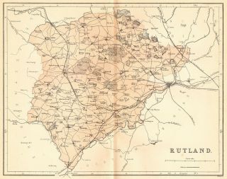 Antique Colour Map Rutland County Of Rutland 1868