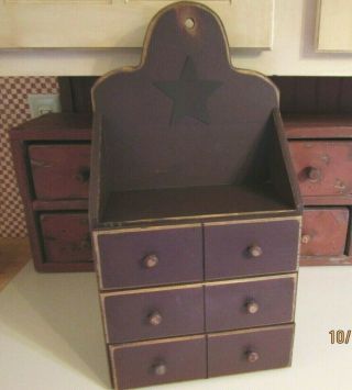 Vintage Wooden Apothecary Box - 6 Drawer - Actually 3 Large Drawers