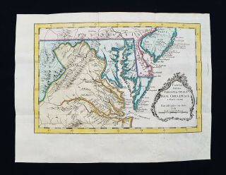 1747 Bellin - Rare Map Of North America,  Usa,  Chesapeake Bay,  Maryland,  Virginia