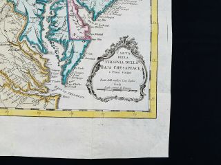 1747 BELLIN - rare map of NORTH AMERICA,  USA,  CHESAPEAKE BAY,  MARYLAND,  VIRGINIA 3