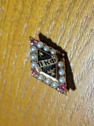 10k Solid Gold Pi Kappa Phi Fraternity Pin W/gems
