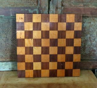A Fine Old Inlaid Checkerboard Chess Game Board Great Old Surface Patina