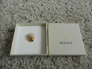 Rare Gold Plated Rolex Crown Lapel Pin