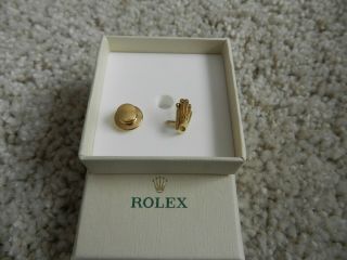 Rare Gold Plated ROLEX Crown Lapel Pin 2