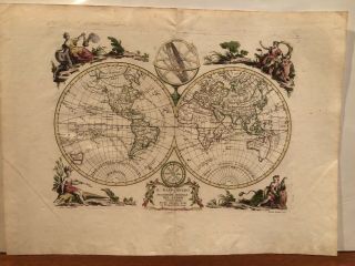 Antonio Zatta Double Hemisphere Map Published Venice 1774