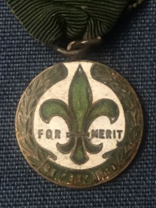 1920’s British Boy Scout Second Issue Medal Of Merit Award With Box