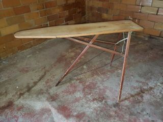 Vintage Wooden Ironing Board Folding Table 96 - R - 12,  Sturdy
