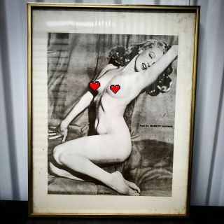 Vintage Marilyn Monroe Nude Posed Golden Dreams B/w Print 14 " X 10 " Framed