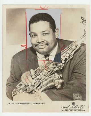 Vintage Jazz Music Press Photo Saxophone Julian Cannonball Adderley Quintet 1968