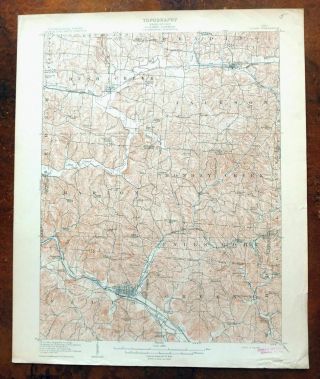 1909 Logan Ohio Rare Antique Usgs Topographic Map Bremen Junction City Topo