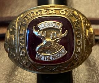 10k Gold Loyal Order Of Moose Legion Men’s Ring Band Size 11.  5 - Legacy {loom}