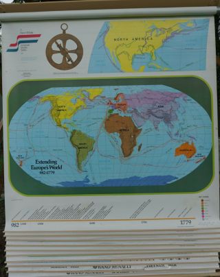 Rand Mcnally American History 10 Pull Down Maps Geography Classroom,  Home School
