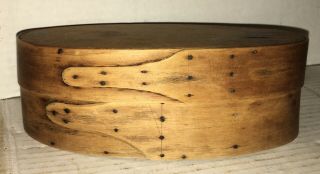 Wonderful Antique Shaker Oval Band Box Early Pantry Spice Box Bent Wood