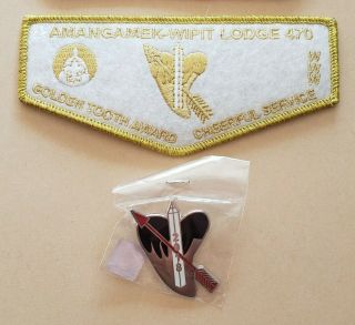 Boy Scout Oa 470 Amangamek Wipit Lodge Golden Tooth Flap And 2018 Pin