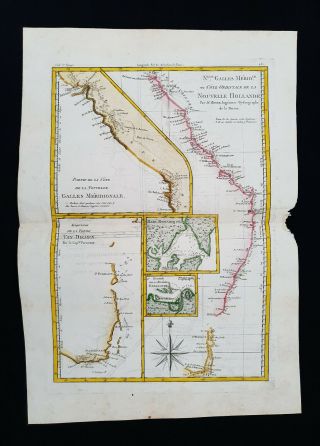 1787 Bonne & Desmarest - Rare Map: South Wales,  Australia,  Van Diemen 