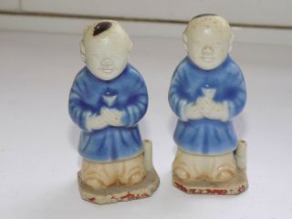 Antique / Vintage Chinese Porcelain Miniature Figures 6.  25 Cm Tall