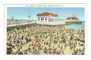 Scene At Heinz Pier Atlantic City Jersey Vintage Postcard Eb163