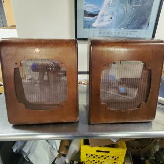 Pair Vintage Rca Mi - 14253 Speaker Cabinet For Sl - 12