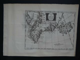 1770 Bellin Atlas Map Greenland - Iceland - Carte De Groenland - Islande