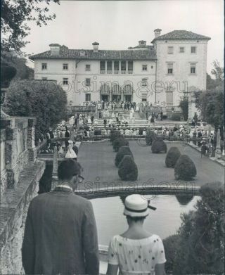 1959 Press Photo Villa Vizcaya & Garden 1950s Miami Florida