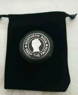 Northern Soul Record Centre Adaptor Black And Silver Inlay Custom Made