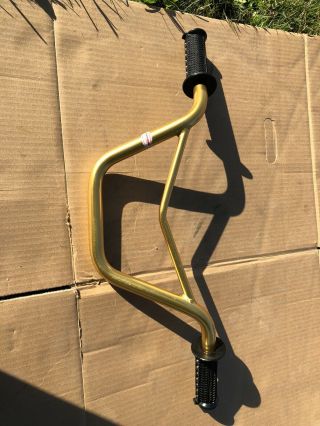 Old School Bmx Brian Co Inc Rough Rider Gold Anodized V Bars Vintage 20 24 Nos