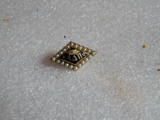 Old 10k Gold 1937 Alpha Delta Pi Sorority Pin Badge W/seed Pearls