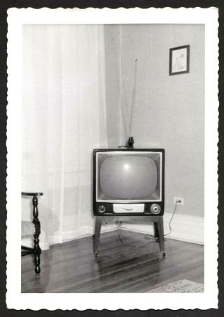 Mid - Century Living Room With Entertainment Center.  Vintage Snapshot.