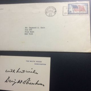 3 Signed (auto Pen) Dwight D Eisenhower White House Thank You Cards Envelopes