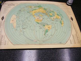 1976 American Radio Relay League Amateur Radio Map Of The World 40 " X 31 "