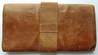 C.  1820 - American Federal Period Leather Wallet With Patriotic Decoration
