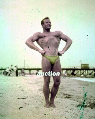 Vintage Negative: Bodybuilder Male Physique Shirtless Coney Island 40 