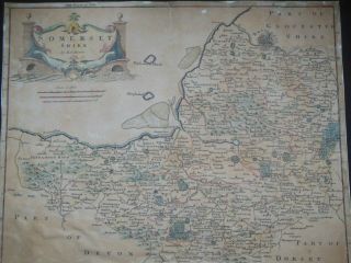 Robert Morden Map Of Somersetshire (1695) Rare Somerset Map,  England